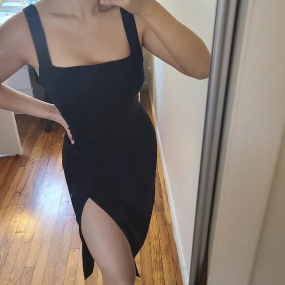 Aritzia Babaton 90's Slit Midi Dress Black Size 10 - Picture 4 of 12